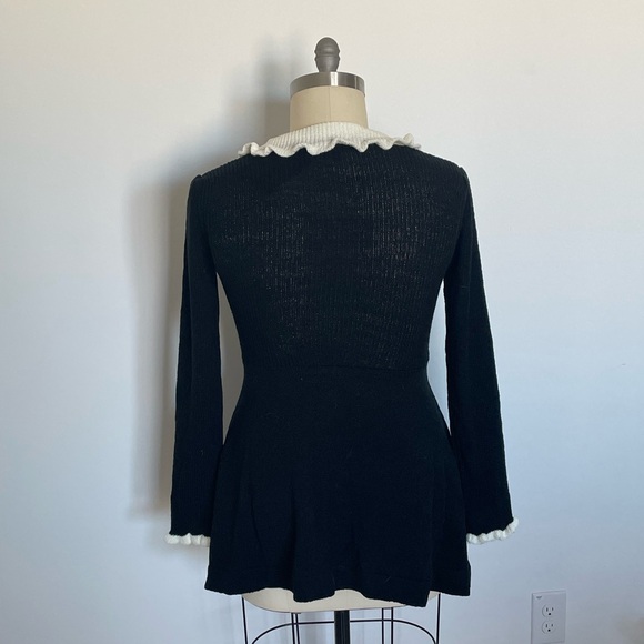 Black Long Sleeve Dress with White Collar - Picture 3 of 3